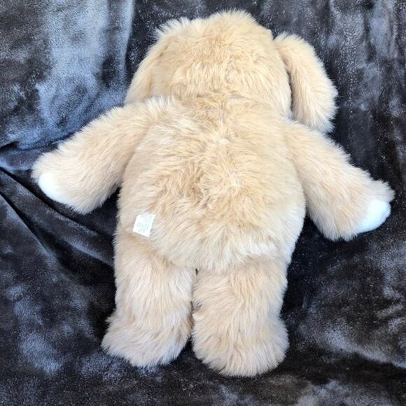 Vintage Goffa Dog Plush with Red Bow Tie & Red Mouth Tan Puppy Stuffed Animal - Picture 6 of 12